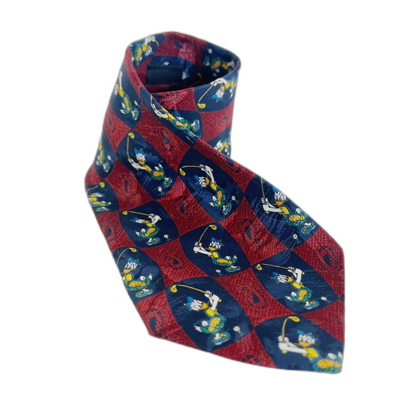 Vintage Disney Donald Duck Golfing Tie Father's Day Gift Golf Lover - Picture 1 of 7